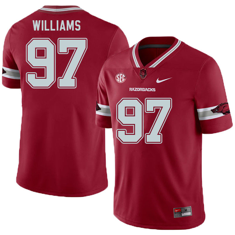 Men #97 Jalen Williams Arkansas Razorbacks College Football Jerseys Sale-Alternate Cardinal